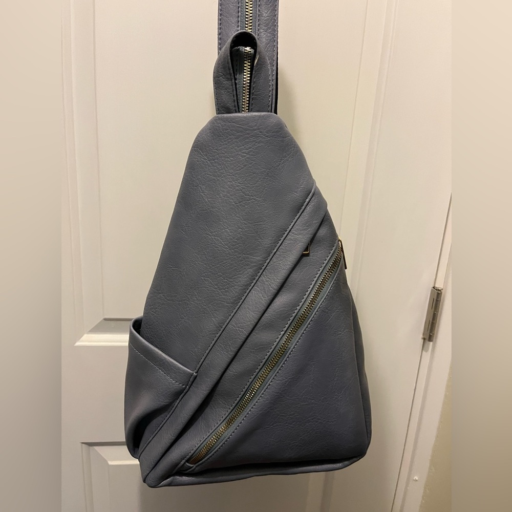 Faux Leather Triangle Purse Backpack